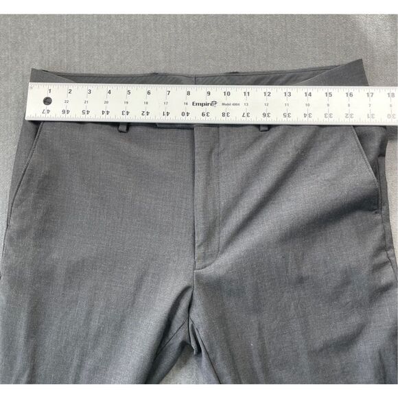 Calvin Klein Wool Blend Dress Pants Mens 34x27 Gray Classic Slim Fit Career - Picture 5 of 8